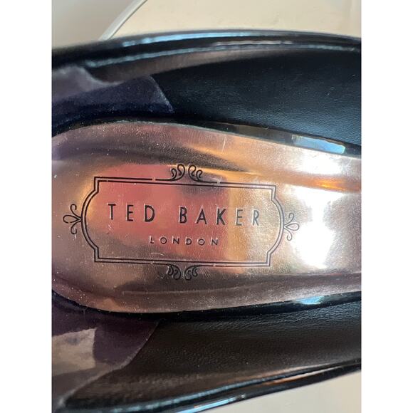 TED BAKER PATENT LEATHER UPPER LEATHER LINING POINTED TOE HEELS BLACK SIZE 40.5 - Picture 5 of 10